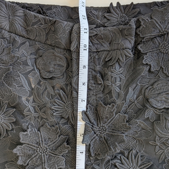 Fashion Nova Denise Sheer Mesh Flower Embroidered Hi-Rise Flare Pants Black sz L - Picture 11 of 17